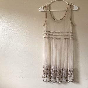 Sheer Beaded Mini Dress